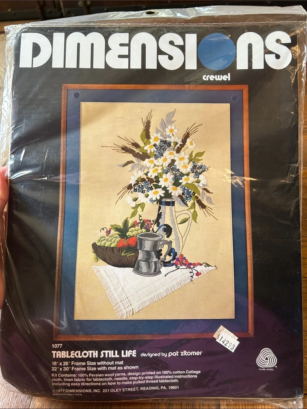 Vintage Crewel Still Life Wall Art NEW never opened
